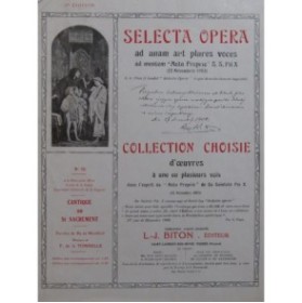 DE LA TOMBELLE F. Cantique au Saint Sacrement Chant Orgue 1910