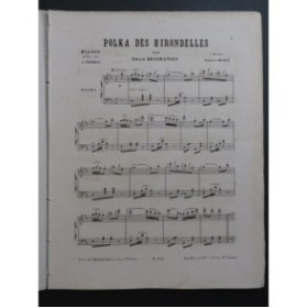 DESGRANGES Emile Polka des Hirondelles Piano ca1867