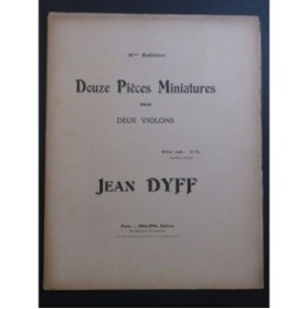 DYFF Jean Douze Pièces Miniatures pour 2 Violons 1920