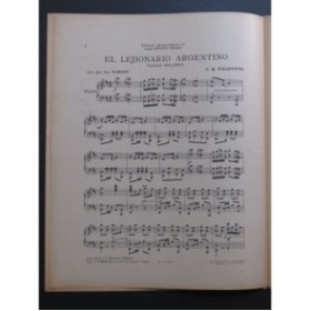 FILIPOTTO C. Q. El Lejionario Argentino Tango Piano 1921
