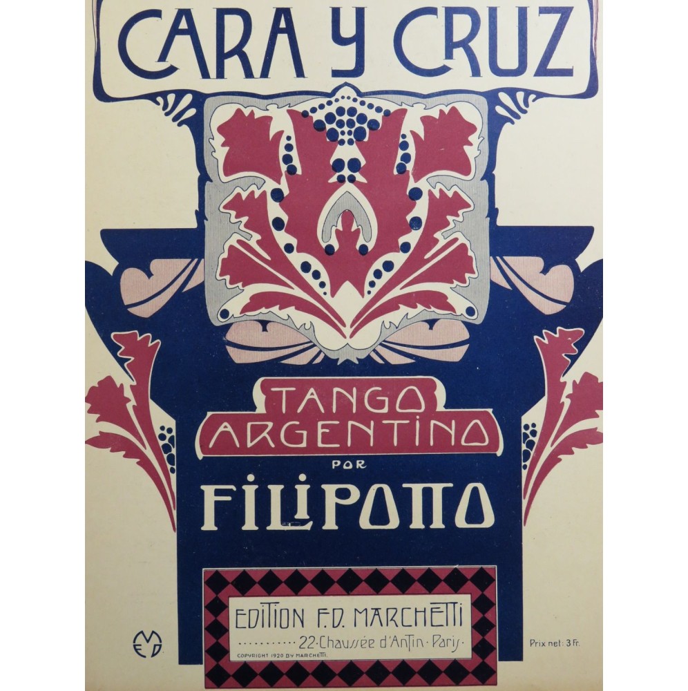 FILIPOTTO C. O. Cara Y Cruz Piano 1920