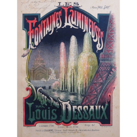 DESSAUX Louis Les Fontaines Lumineuses Piano ca1890