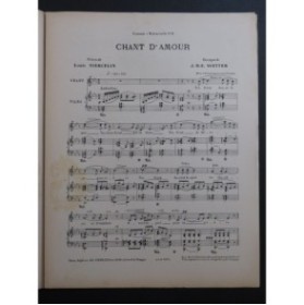 WETTER J. M. E. Chant d'Amour Piano