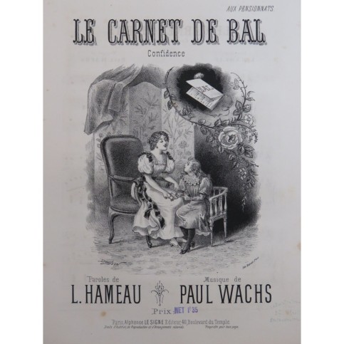 WACHS Paul Le Carnet de Bal Chant Piano ca1880