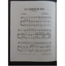 WACHS Paul Le Carnet de Bal Chant Piano ca1880