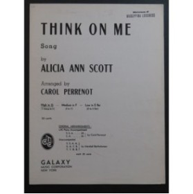 SCOTT Alicia Ann Think on Me Chant Piano 1939