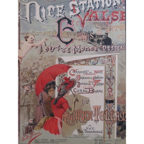TELLAM Heinrich Nice-Station Valse Bogliani Piano ca1890