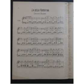 La Bella Fiorentina Canzone Popolare Piano 1906