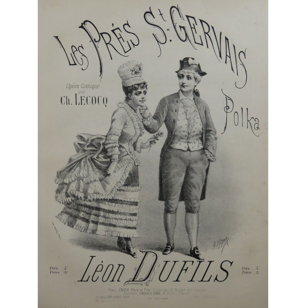 DUFILS Léon Les Prés Saint-Gervais Polka Piano ca1880