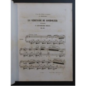 LEFÉBURE-WÉLY La Sérénade du Gondolier Piano ca1855