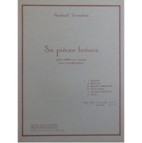 GROVLEZ Gabriel Prélude Violon Piano ca1930