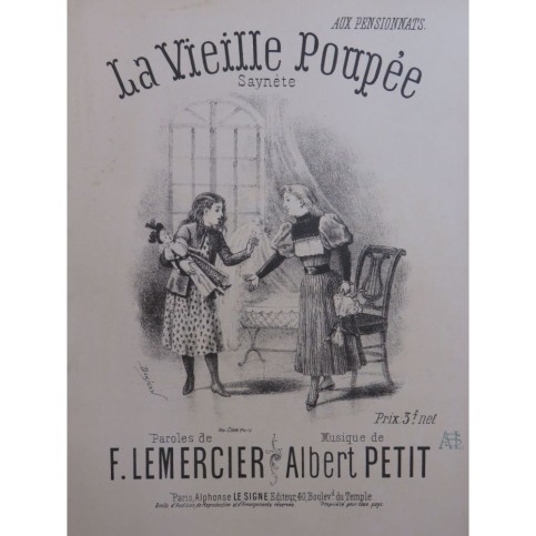 PETIT Albert La Vieille Poupée Chant Piano ca1880