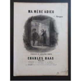 HAAS Charles Ma Mère Adieu Chant Piano 1845