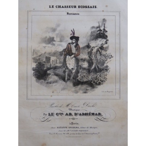 D'ADHÉMAR Ab. Le Chasseur Écossais Chant Piano ca1840