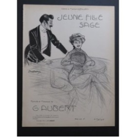 AUBERT Gaston Jeune Fille Sage Pousthomis Piano Chant 1910
