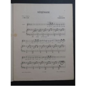 MENDELSSOHN Sérénade Chant Piano 1887