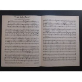 EMER Michel DORSEY Pierre Trois Fois Merci Chant Piano 1950