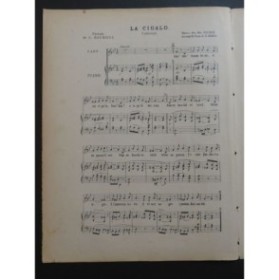 BOREL G. La Cigalo Cansoun Chant Piano ca1885