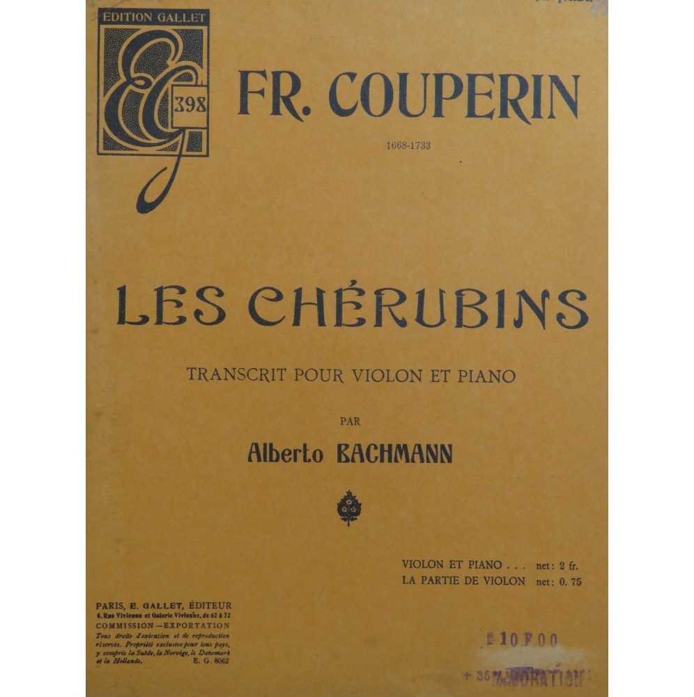 COUPERIN François Les Chérubins Piano Violon