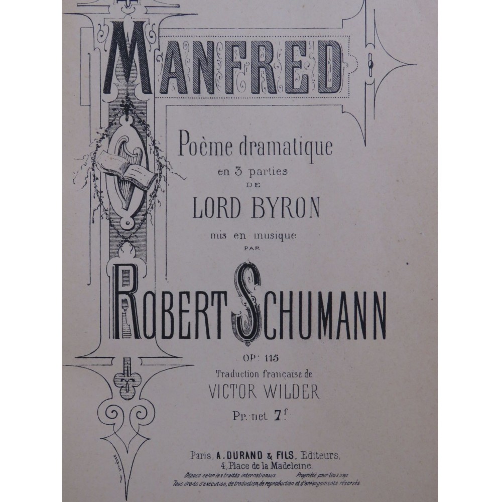 SCHUMANN Robert Manfred Opéra Piano Chant ca1900