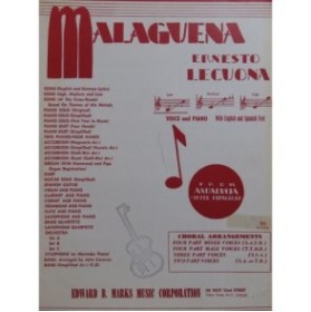 LECUONA Ernesto Malaguena Chant Piano 1948