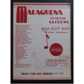 LECUONA Ernesto Malaguena Chant Piano 1948