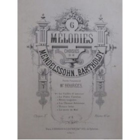 MENDELSSOHN Le Mois de Mai Chant Piano ca1848