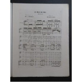 MENDELSSOHN Le Mois de Mai Chant Piano ca1848