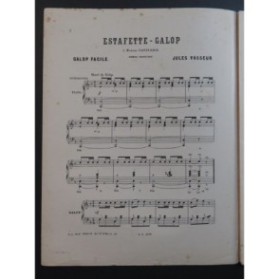 VASSEUR Jules Estafette Galop Piano ca1890