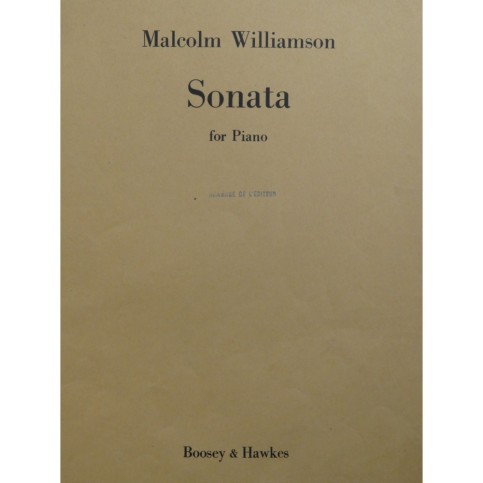 WILLIAMSON Malcom Sonata Piano 1956