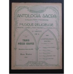 VADON Jean Trois Pièces Graves Harmonium ou Orgue 1920