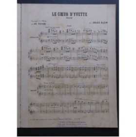 KLEIN Jules Le Coeur d'Yvette Valse Piano 4 mains ca1860