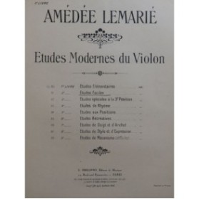 LEMARIÉ Amédée Etudes Faciles op 81 Violon 1912