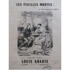 ABADIE Louis Les Feuilles Mortes Chant Piano ca1840
