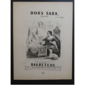 DAUDETEAU Dors Sara Chant Piano ca1860