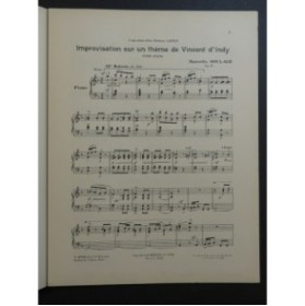 SOULAGE Marcelle Improvisation thème de Vincent d'Indy Piano 1923