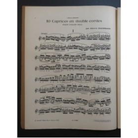 BACHMANN Alberto Dix Caprices en double-cordes Violon seul ca1920