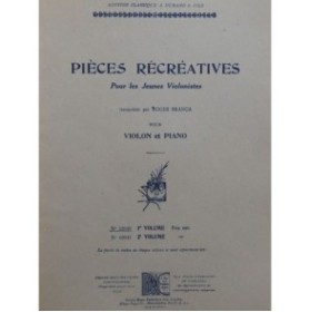 Pièces Récréatives pour les Jeunes Violonistes Volume No 1 Piano Violon 1949