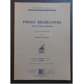 Pièces Récréatives pour les Jeunes Violonistes Volume No 1 Piano Violon 1949