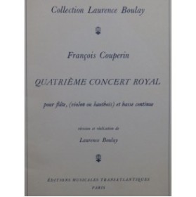 COUPERIN François Quatrième Concert Royal Flûte Violoncelle Clavecin 1970