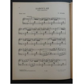 STAUB Victor Saboulah Pièce Orientale Piano 1927