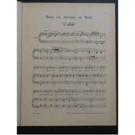 AUBERT Gaston Sous le regard de Dieu Pousthomis Piano Chant 1909
