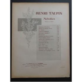TAUPIN Henri Sonnet-Etrenne Chant Piano