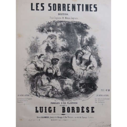 BORDÈSE Luigi Les Sorrentines Chant Piano ca1860