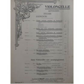 TOLBECQUE Auguste Andante et Rondo Piano Violoncelle ca1910