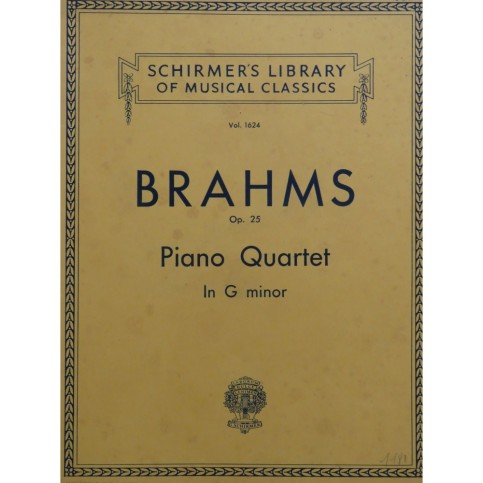 BRAHMS Johannes Piano Quartet in G minor Piano Violon Alto Violoncelle