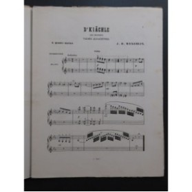 WEKERLIN J. B. Les Beignets D'Kiächle Valses Alsaciennes Piano 4 mains ca1885