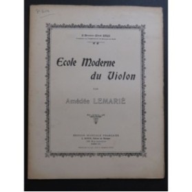 LEMARIÉ Amédée Ecole Moderne Livre No 3 Violon ca1915
