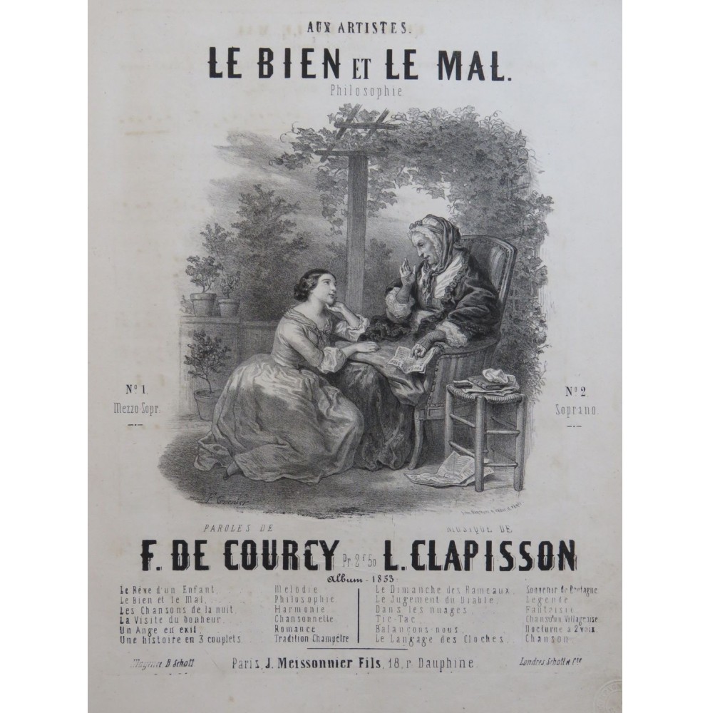 CLAPISSON Louis Le Bien et le Mal Chant Piano ca1840