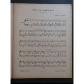 LE GRAS Charles Trois Pièces Piano ca1830